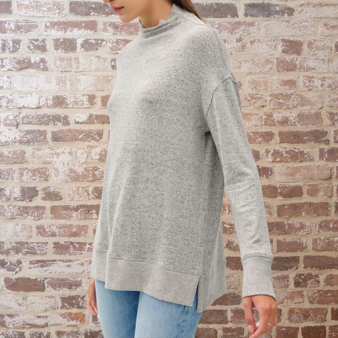 Grey Mock Neck Tunic