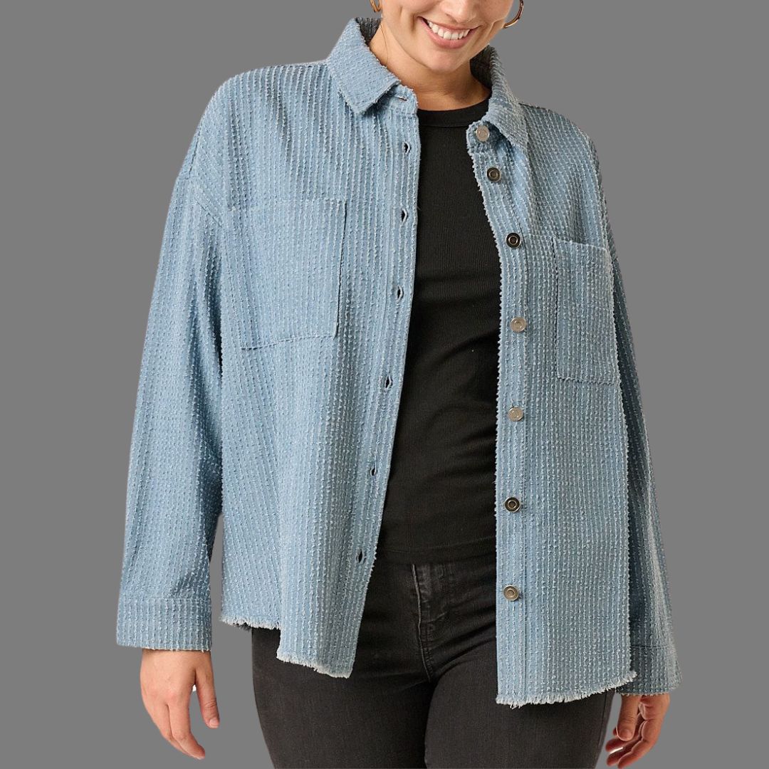 Denim Texture Jacket-Curvy