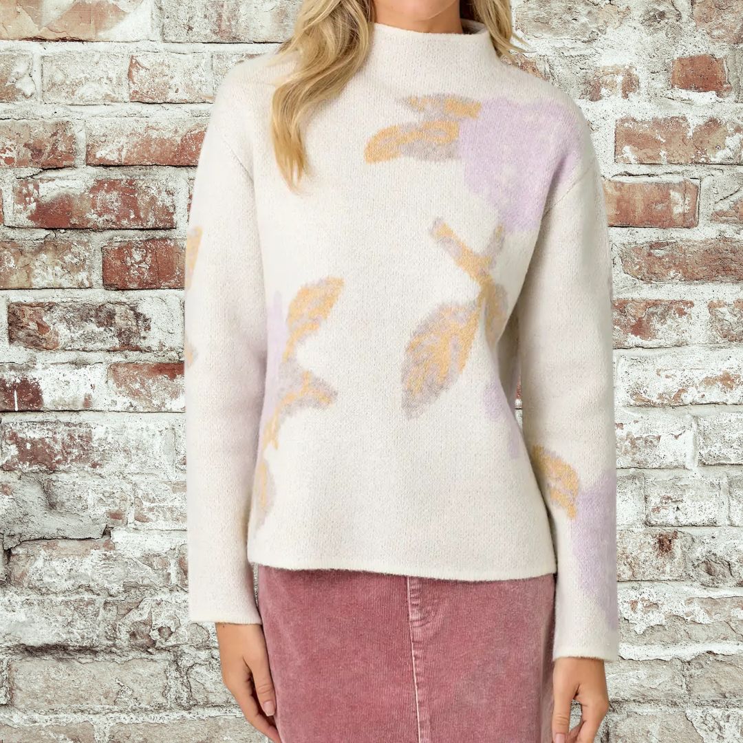 Floral Funnel Sweater