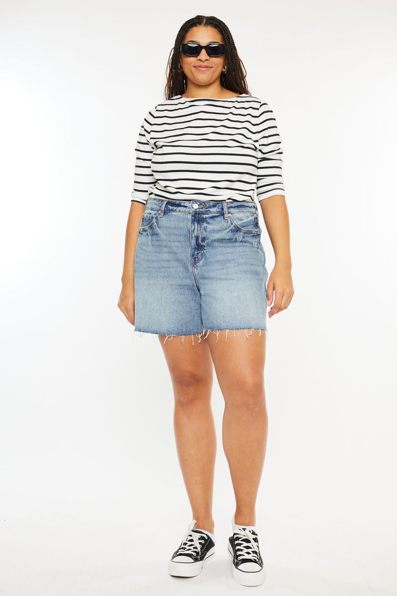 High Rise Shorts-Curvy