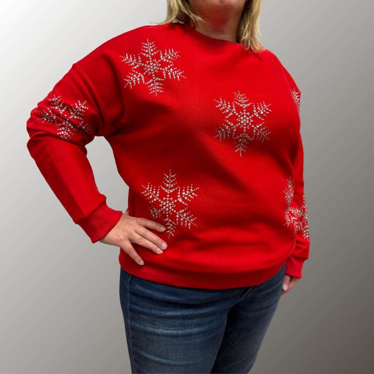 Snowflake Stud Sweatshirt-Curvy