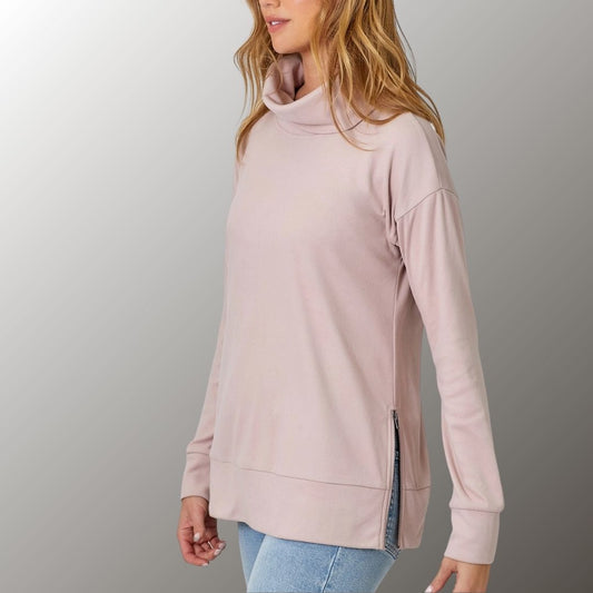 Rose Side Zip Sweatshirt