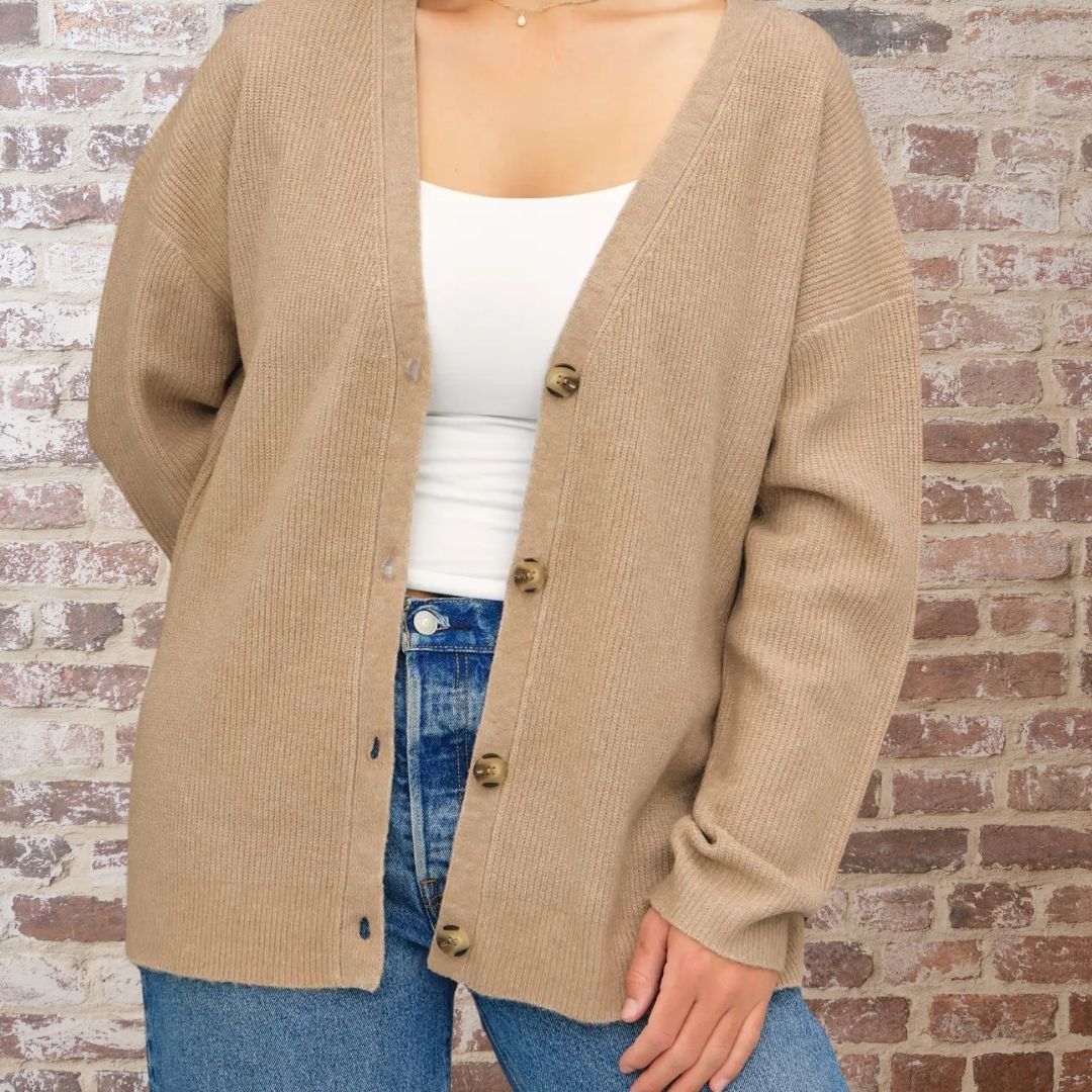 Mary Ribbed Cardigan-Plus