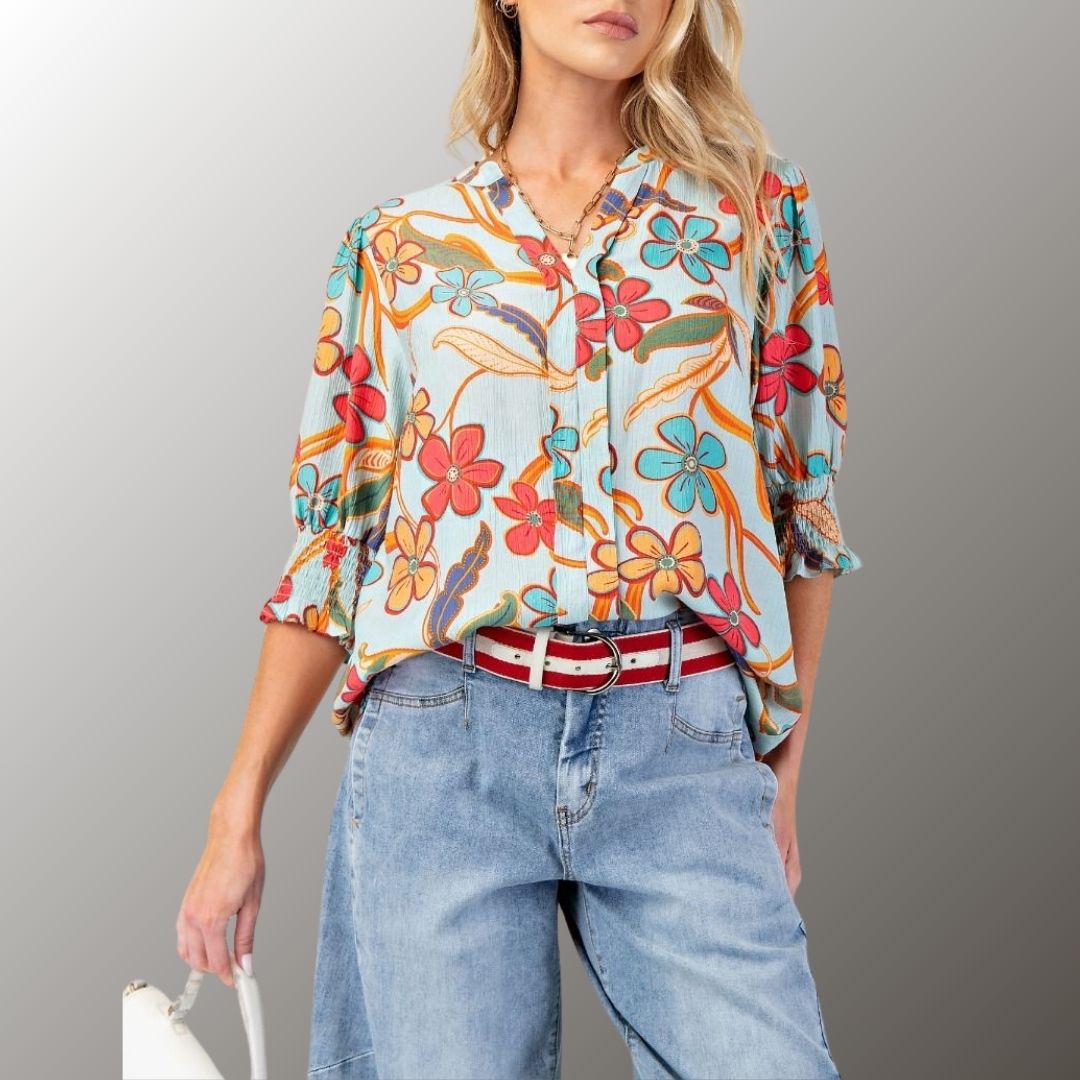 Floral Puff Sleeve Top