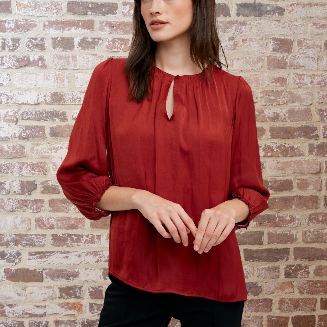 Brick Shirring Blouse