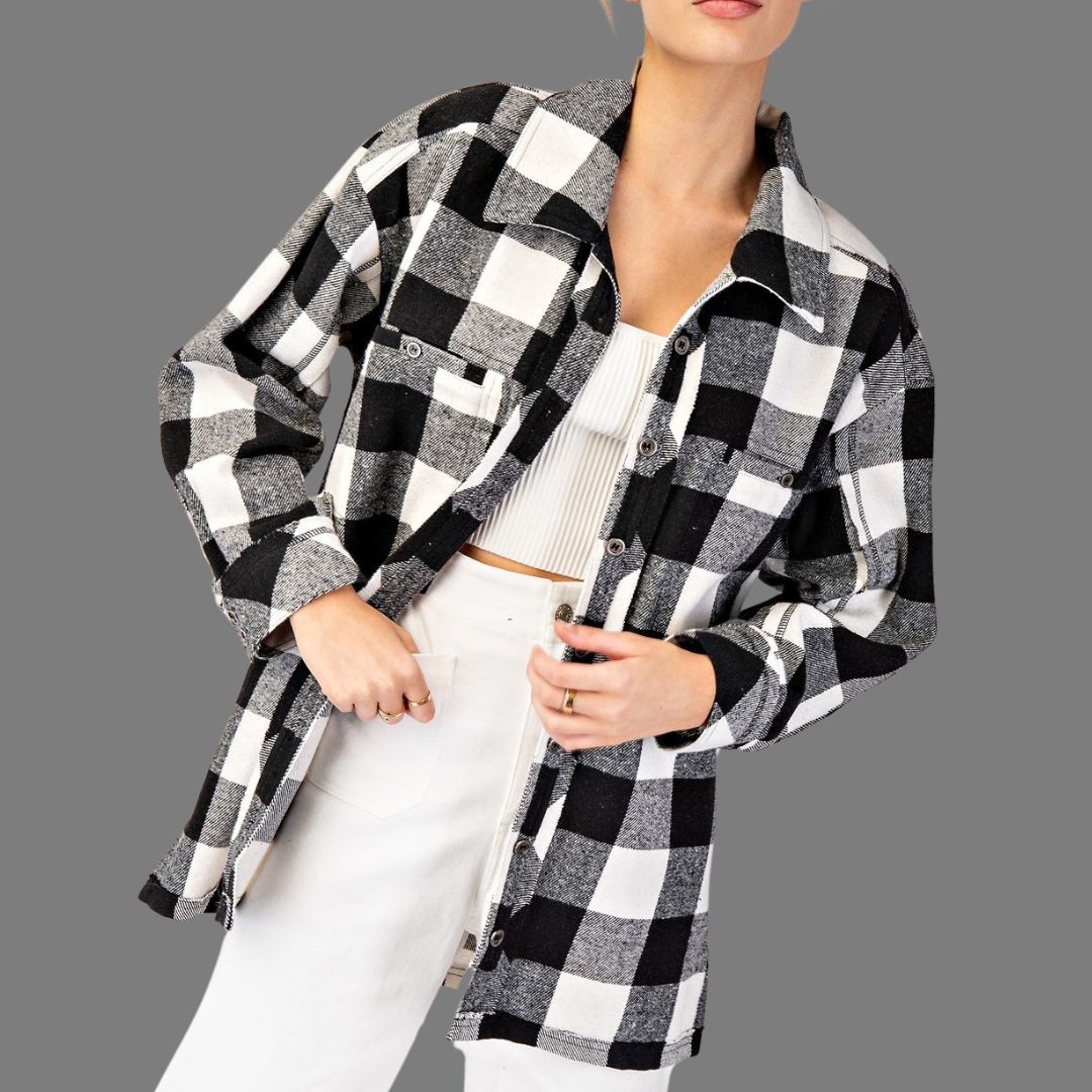 Black Checker Shacket