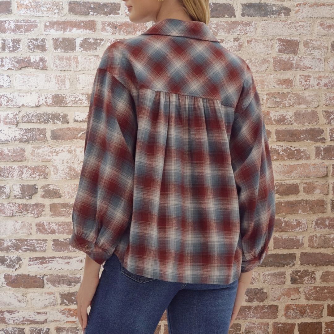 Plaid 3/4 Sleeve