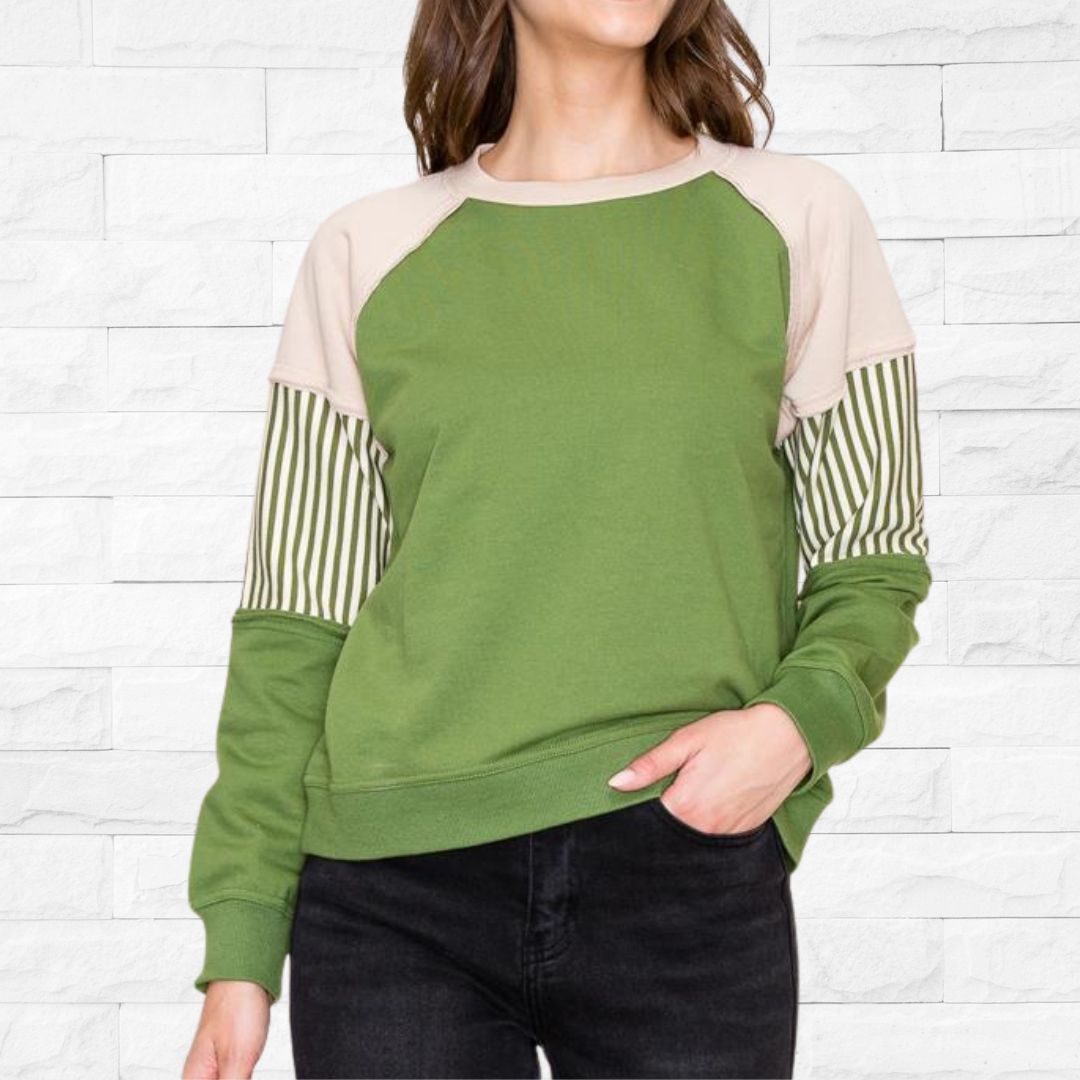 Green Colorblock Sleeve