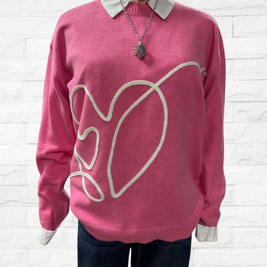 Heart Embroid Sweater