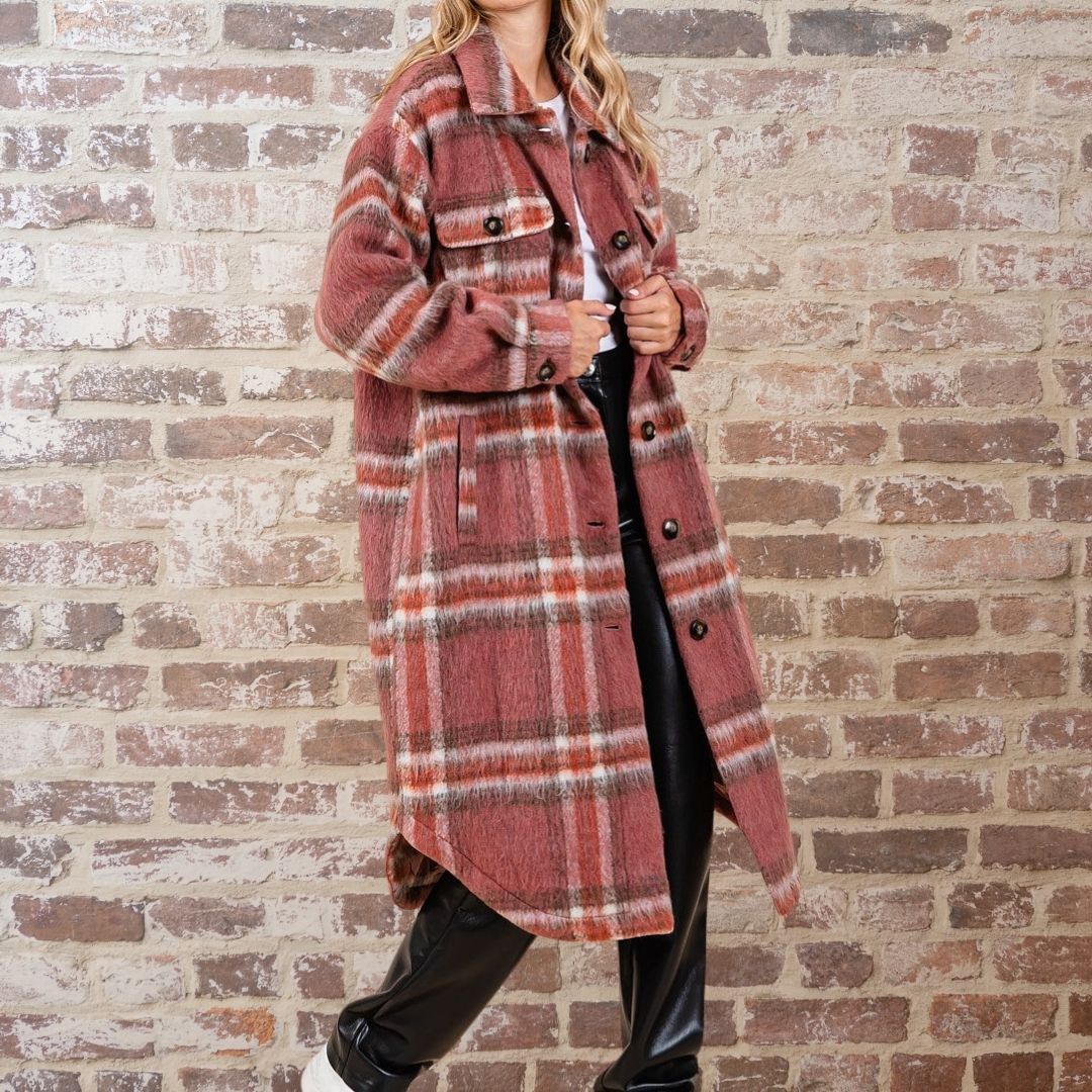 Plaid Faux Fur Jacket