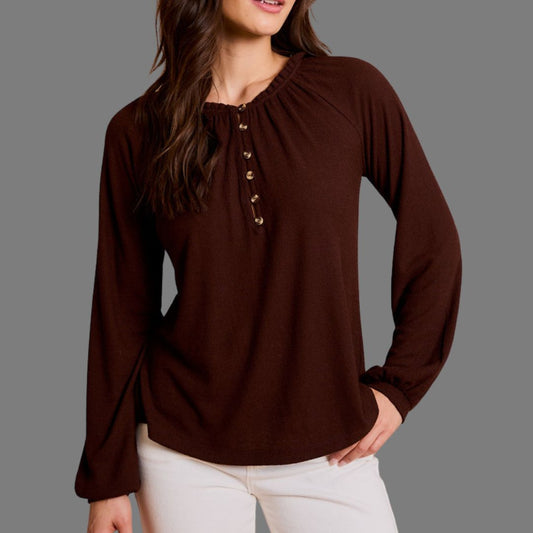 Ruffle Henley Top