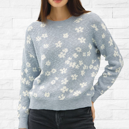 Slate Flower Sweater