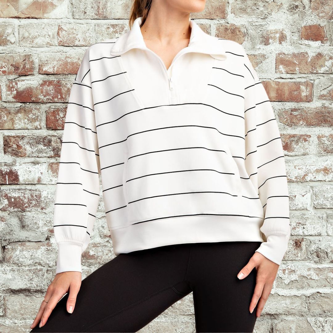 Quarter Zip Stripe